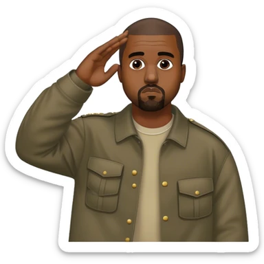 Kanye west saluting sticker