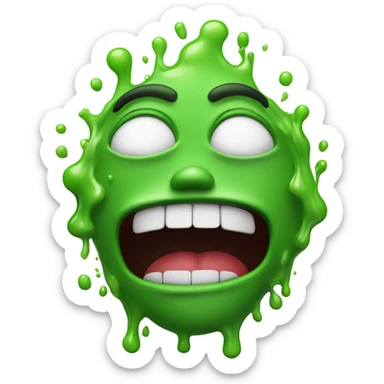 green face vomiting  sticker