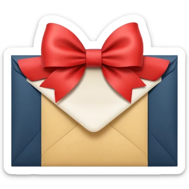 envelope with bow sticker