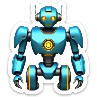 Futuristic Technological modern cyberpunk mecha robot sticker