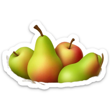 Pears and apples in basket sticker