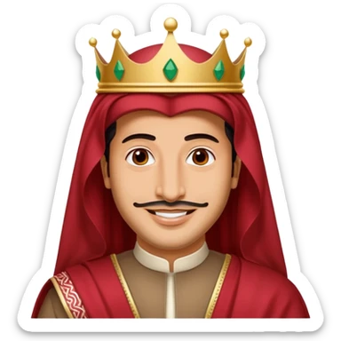 Mohamed bin salman, saudi crown with red with white "shimaq", saudi style sticker