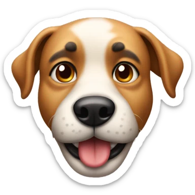 The funny dog head sticker