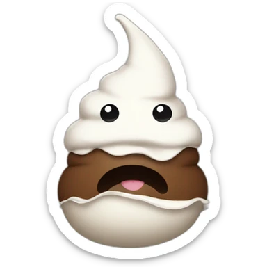 a white and brown poop sticker