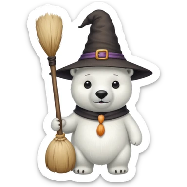 polarbear in role witch sticker