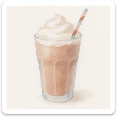 chocolate milkshake, watercolor art style, detailed, soft colors, artistic brush strokes sticker