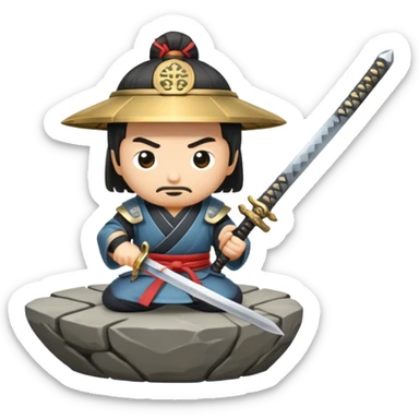 A Japanese stone forge with a sword sticker