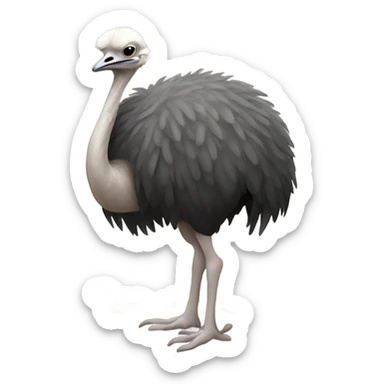Ostrich putting head in hole sticker