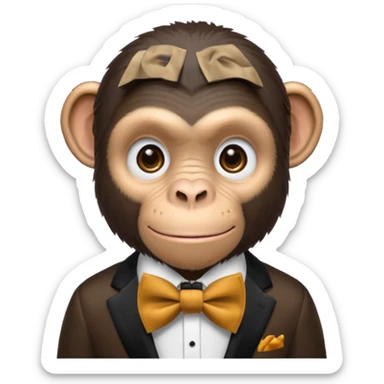 chimpanzee with bow tie sticker