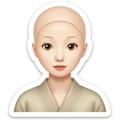 Asian woman with alopecia  sticker
