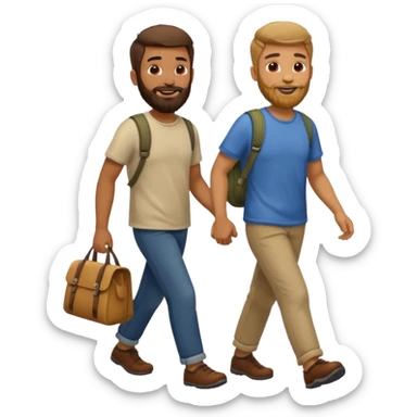 2 guys walking sticker