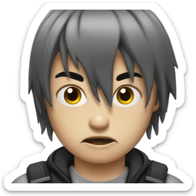 Angry emo kid sticker