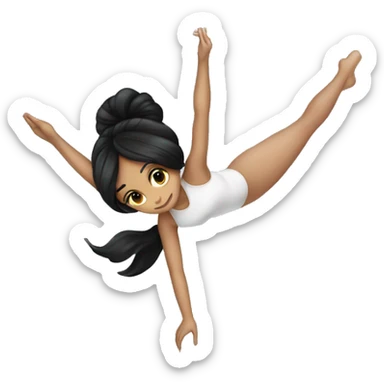 Girl with black hair on aerial silks  sticker