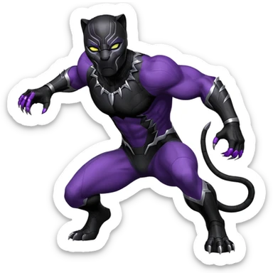 Black panther doing signature move sticker