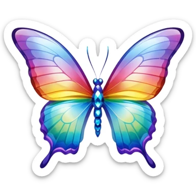 One Shiny-Colorful-Sparkly-Rainbow-Gradient-Crystal-Gem-Butterfly-Crystal-Fly sticker