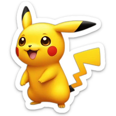 picachu in orange circle sticker