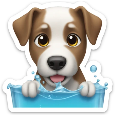 Perro bebiendo agua  sticker