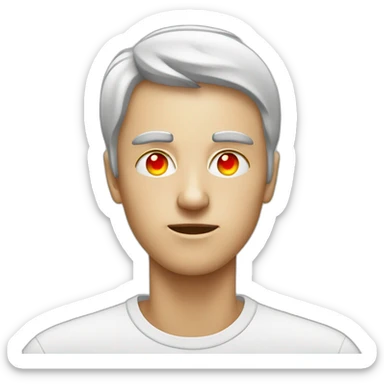 person with one red laser coming out of each eye sticker