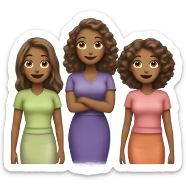 3 girl friends  same color  sticker