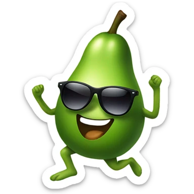 Dancing avocado with sunglasses sticker