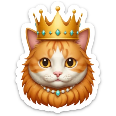 cat with crown  sticker