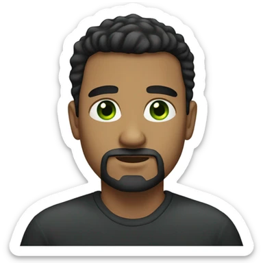 Light brown man with green eyes dark hair and dark goatee sticker