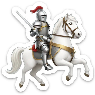 Knight on a white horse sticker