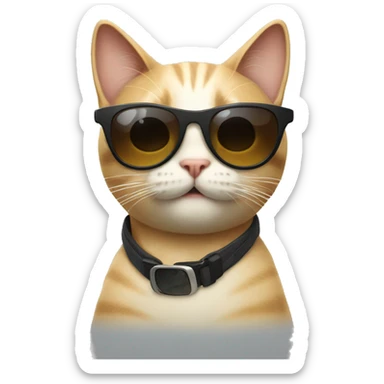 Cat with sunglasses sticker