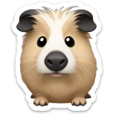 all beige body, black ear and black nose, black hands and black foot guinea pig sticker