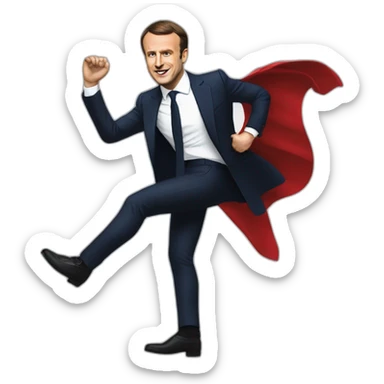 Emmanuel macron kick ellon musk sticker