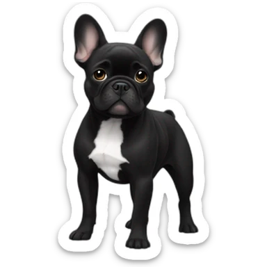 All black French bulldog sticker