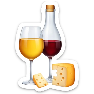 Cheese and wine sticker