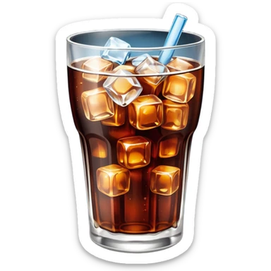 Coca kola with ice cubes sticker