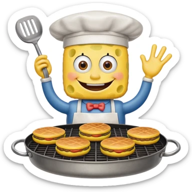 SpongeBob cooking Krabby patties sticker