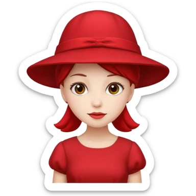 red hat and red dress girl sticker