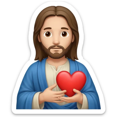 Jesus con un corazón en la mano sticker