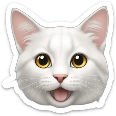 cute white main coone sticker