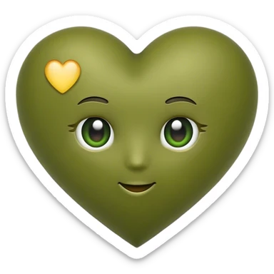 Olive green Heart sticker