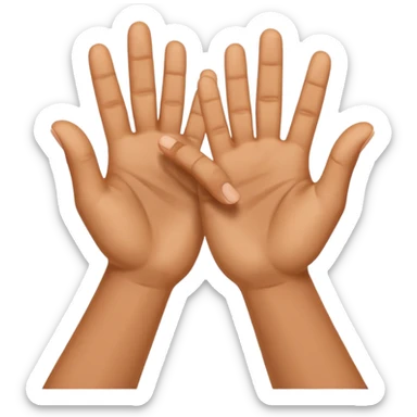 Put both hands together in a clapping gesture  sticker