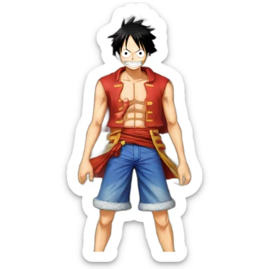 Red Hawks de Luffy de One piece sticker