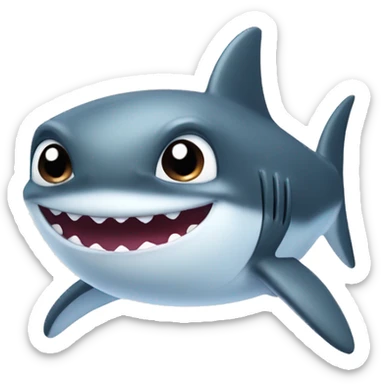baby shark with cute face sticker