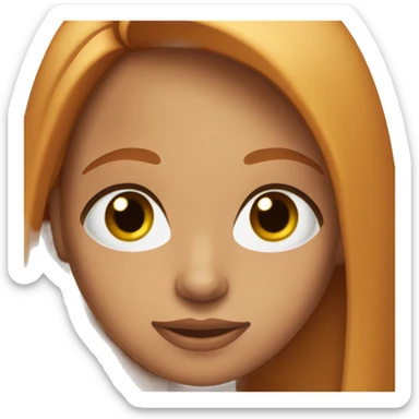 Tanned skin girl,ginger long straight hair,brown eyes and long eyelashes  sticker