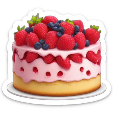 Fraise framboise myrtille gâteau sticker