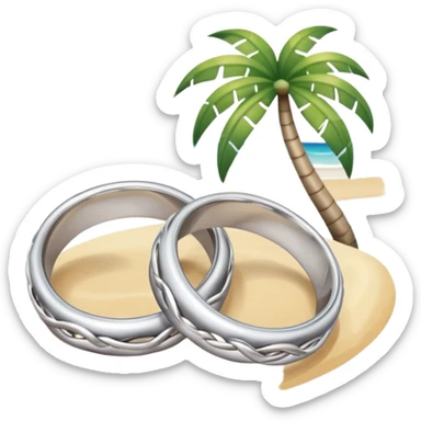 honeymoon with wedding rings sticker