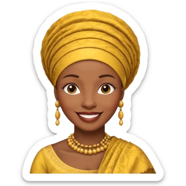 AFRICAN mother wearing gele, smiling, half body  sticker