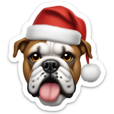 Georgia bulldog in Christmas hat sticker