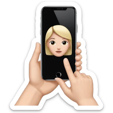 one hand showing iphone 17 pro with black screen, only hand and phone sticker