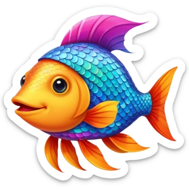 poisson avec chapeau sticker