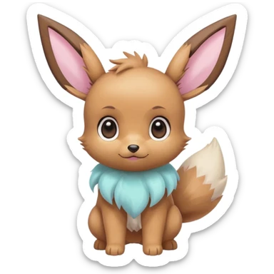 Kawaii Shiny Colorful Pastel Baby Innocent Chibi Kawaii Cute Adorable Eevee Full Body sticker