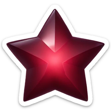 One 3D garnet star without a yellow star in the middle sticker